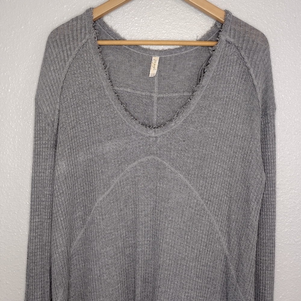 Free People Sunset Park Thermal Knit Boho Pullover Scoop Neck Tunic Size S - Picture 3 of 14